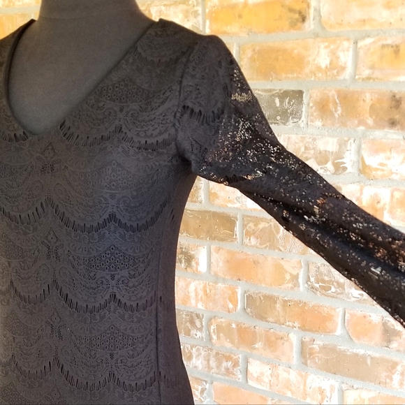 Forever 21 Black Lace Dress Juniors sz Small - Picture 7 of 8